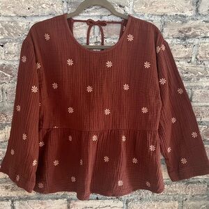 Madewell Rust Floral Blouse